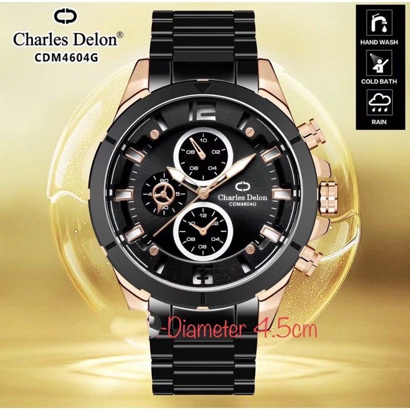 Jam Tangan Pria Charles Delon Rantai Original