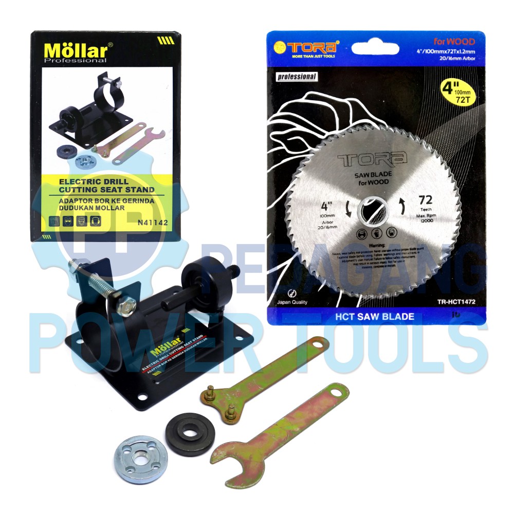 PAKET MOLLAR ADAPTOR BOR KE GERINDA MEJA &amp; TORA CIRCULAR SAW 4&quot; 72T