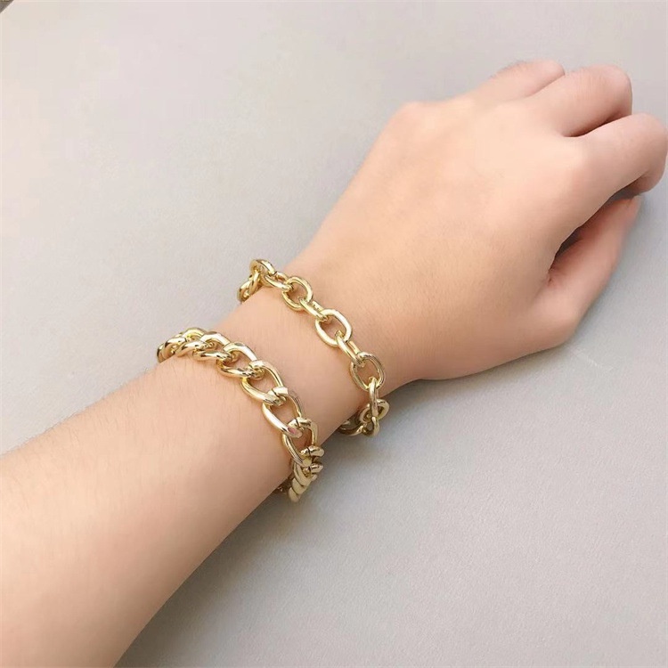 Gelang Tangan Rantai Banyak Lapis Motif Geometri Gaya Retro Untuk Wanita