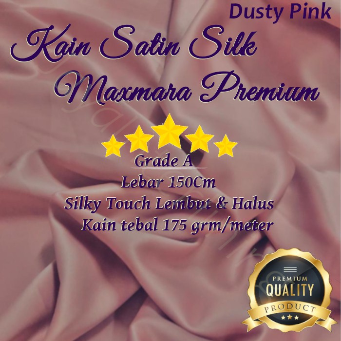 Kain Satin Silk  Sateen sutra Maxmara Polos Premium  Lebar 150cm