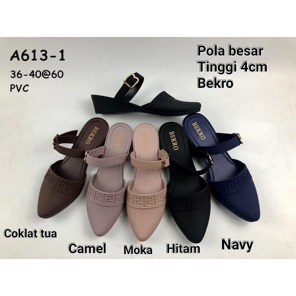  Sandal  Strap Wanita  Wedges Tinggi  4cm Sendal Jelly A613 