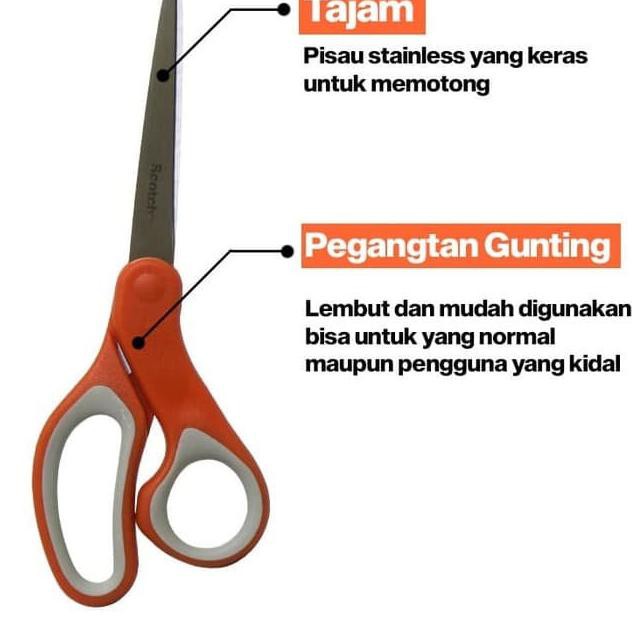 

Terlaris..>!777BX 3M 1428 Scotch Gunting Besar Pemotong kertas Scissor 8 Inch