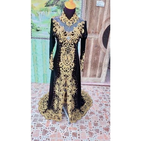 kebaya pengantin bludru ekor/kebaya bludru jawa