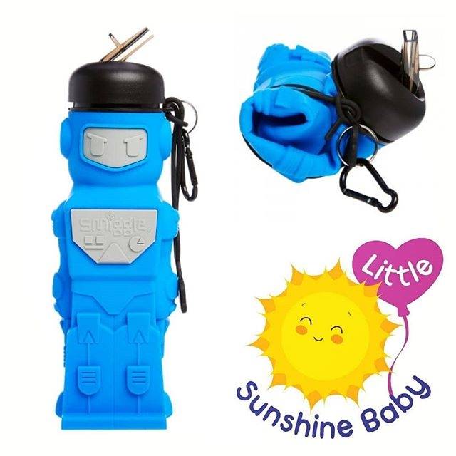 Smiggle Bottle Blue Robot Ori - Botol Minum Anak Smiggle Ori