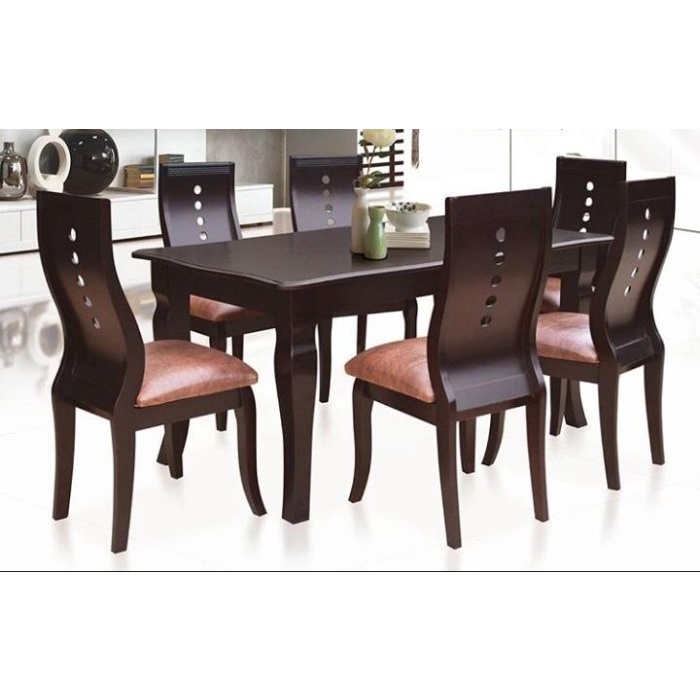 SET Meja Makan Kayu Decorro 6 Kursi Furnilux Minimalis SALE