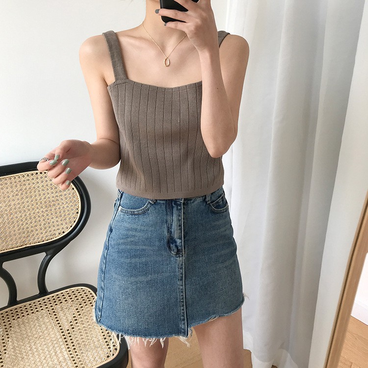 BATAMMODE Tank Top Korean Rajut Tentop Vest Tanktop Wanita-6