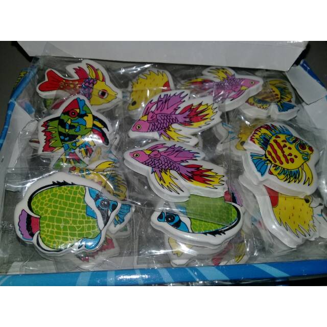 

Step pensil karakter ikan" unik penghapus pensil