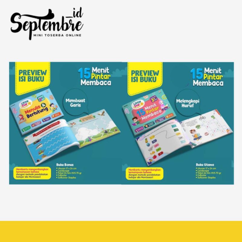 

Set Buku Anak 15 Menit Pintar Membaca dan Buku Menulis & Berhitung Buku Aktivitas Anak Activity Book