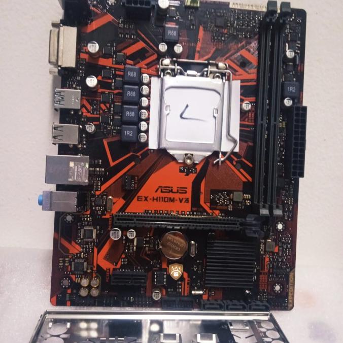 Mobo Asus EX H110M V3 Ddr4 Lga 1151 For Gen 6/7th Off board Garansi