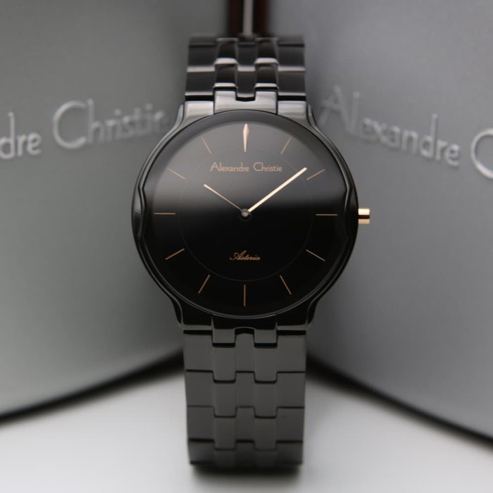 Jam Tangan Pria Alexandre Christie AC 8616 Black Series Terbaru Original