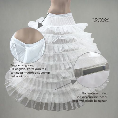 [SIAP KIRIM] PETTICOAT SUPER BALL GOWN PENGEMBANG GAUN 9 RING 9 LAYER PETICOAT GRADE A LPC026