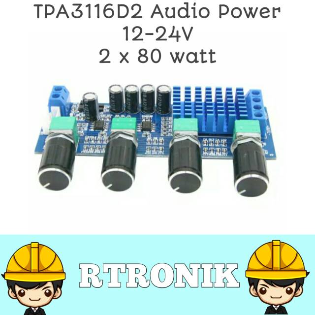 TPA3116D2 Audio High Power Tone Op Amps 12-24V Dual-channel Stereo 2 X 80W Digital Amplifier Board.