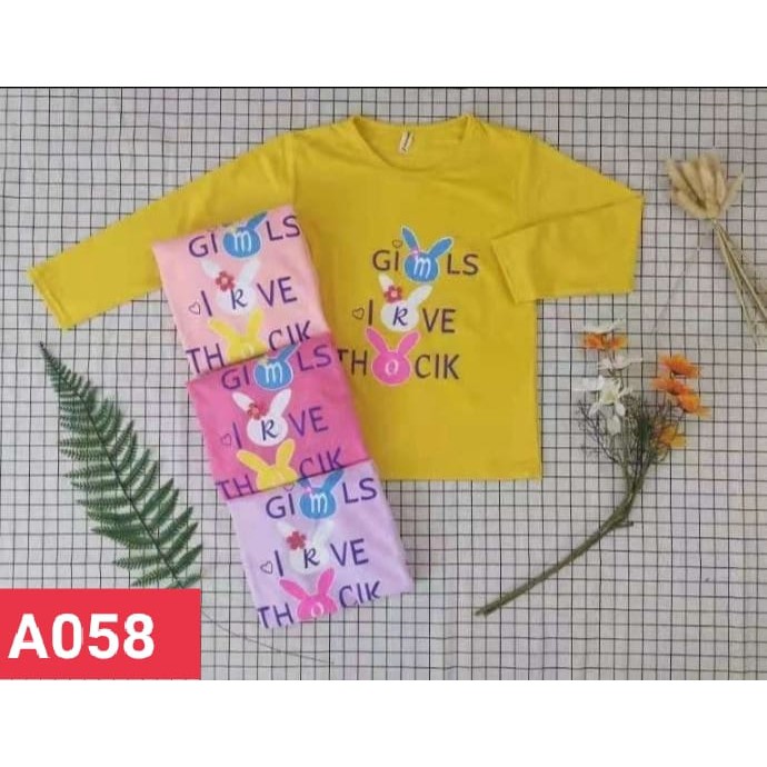 Baju Kaos Lengan Panjang Anak Perempuan Usia 1 - 5 Tahun Original Import | Kaos Panjang Anak Cewek