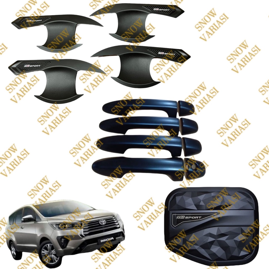 Paket Outer Handle Tank Cover All New Innova 2016 2018 2021 2022 GR Sport Hitam