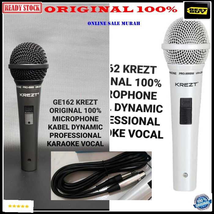 G162 Krezt original 100% mic kabel dynamic mik cable karaoke microphone vocal vokal mikrophone super cardioid sound system audio musik pengeras suara pro profesional panggung dj studio acara pidato G162   ADA SWICTH ON OFF NYA PAKAI MIC INI SUARA BIASA BI