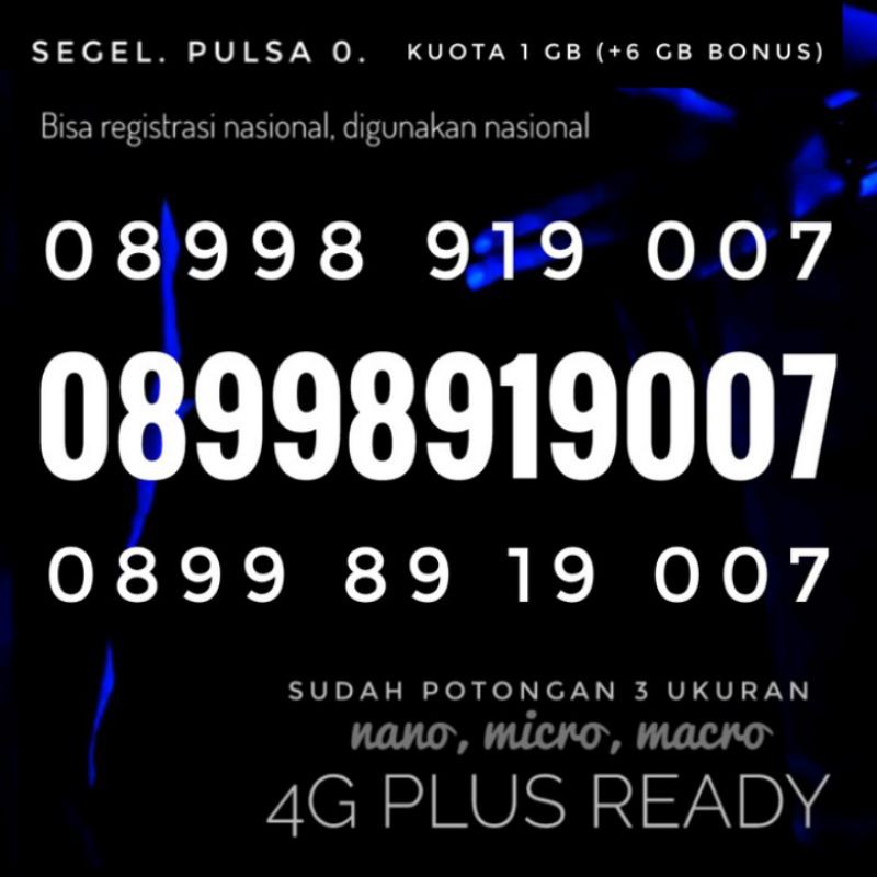 kartu perdana nomor cantik TRI mudah diingat bukan 10 11 digit reg regis regist otp siap pakai