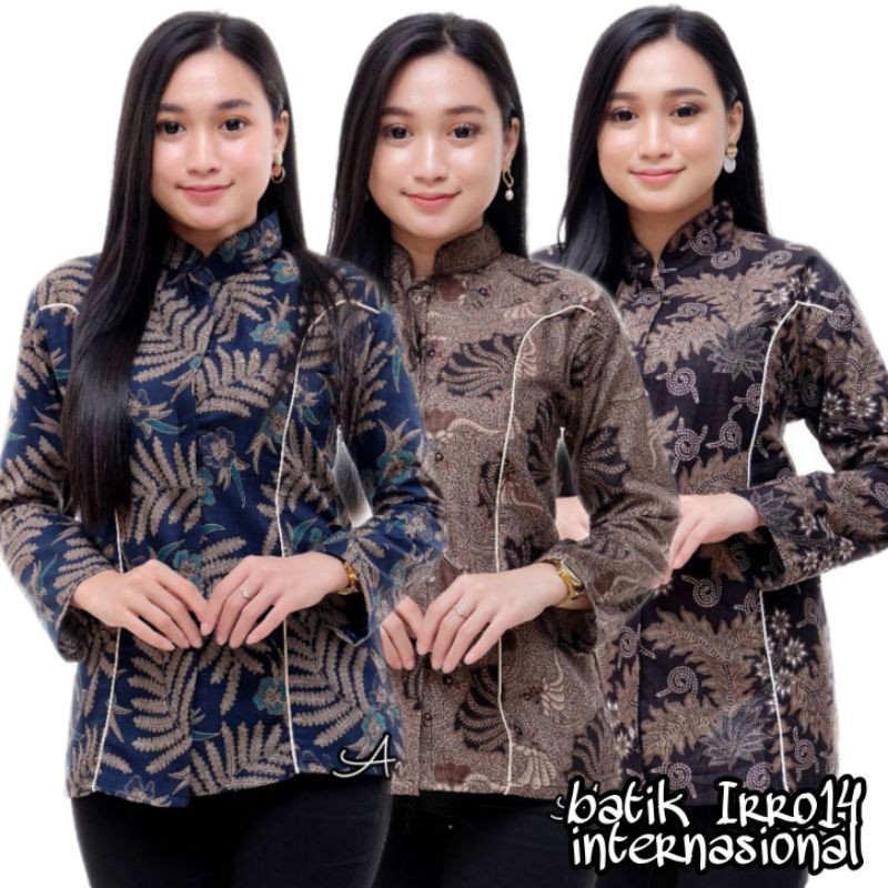 Batik wanita ASJ SA HRB026 Kenongo Kemeja Tosca Pendek ganesa