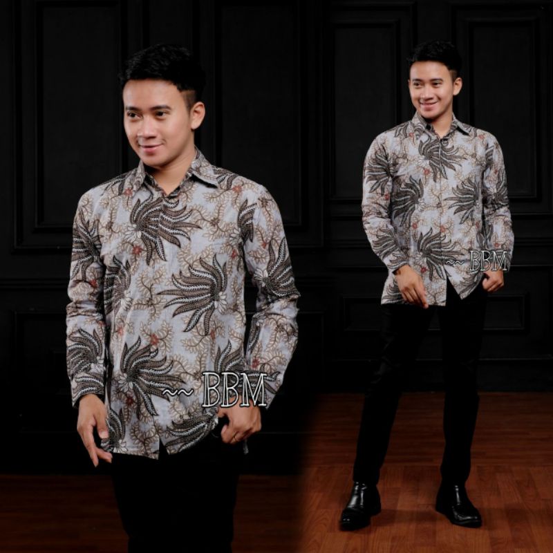 batik pria lengan panjang kemeja batik pria casual baju batik pria lengan panjang BATIK HARUM size m l xl xxl