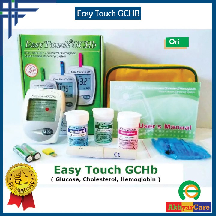 Alat Cek Easy Touch GCHB 3 in 1 Alat Tes Test Gula Darah Kolesterol