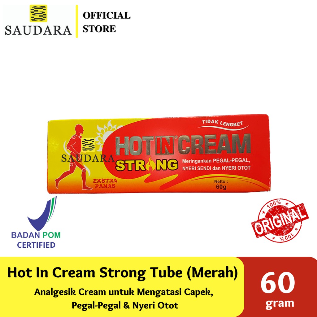 Hot In Cream Strong Tube (MERAH) (120 Gr), (60 Gr)