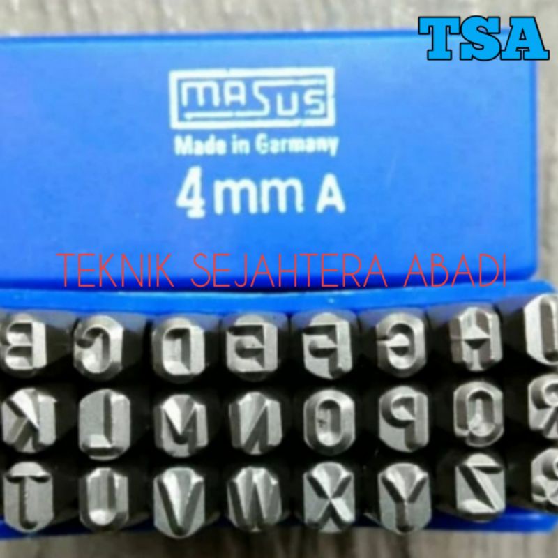 

HURUF KETOK Ukuran 4 mm A- Z alat ketok huruf 4mm original MASUS MADE IN GERMANY