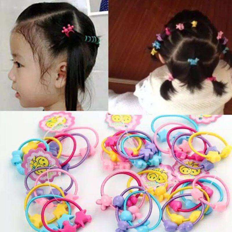 (50 PCS) Ikat Rambut Anak-Anak / Karet Ikat Rambut / Kuncir Rambut Anak-Anak / Headband