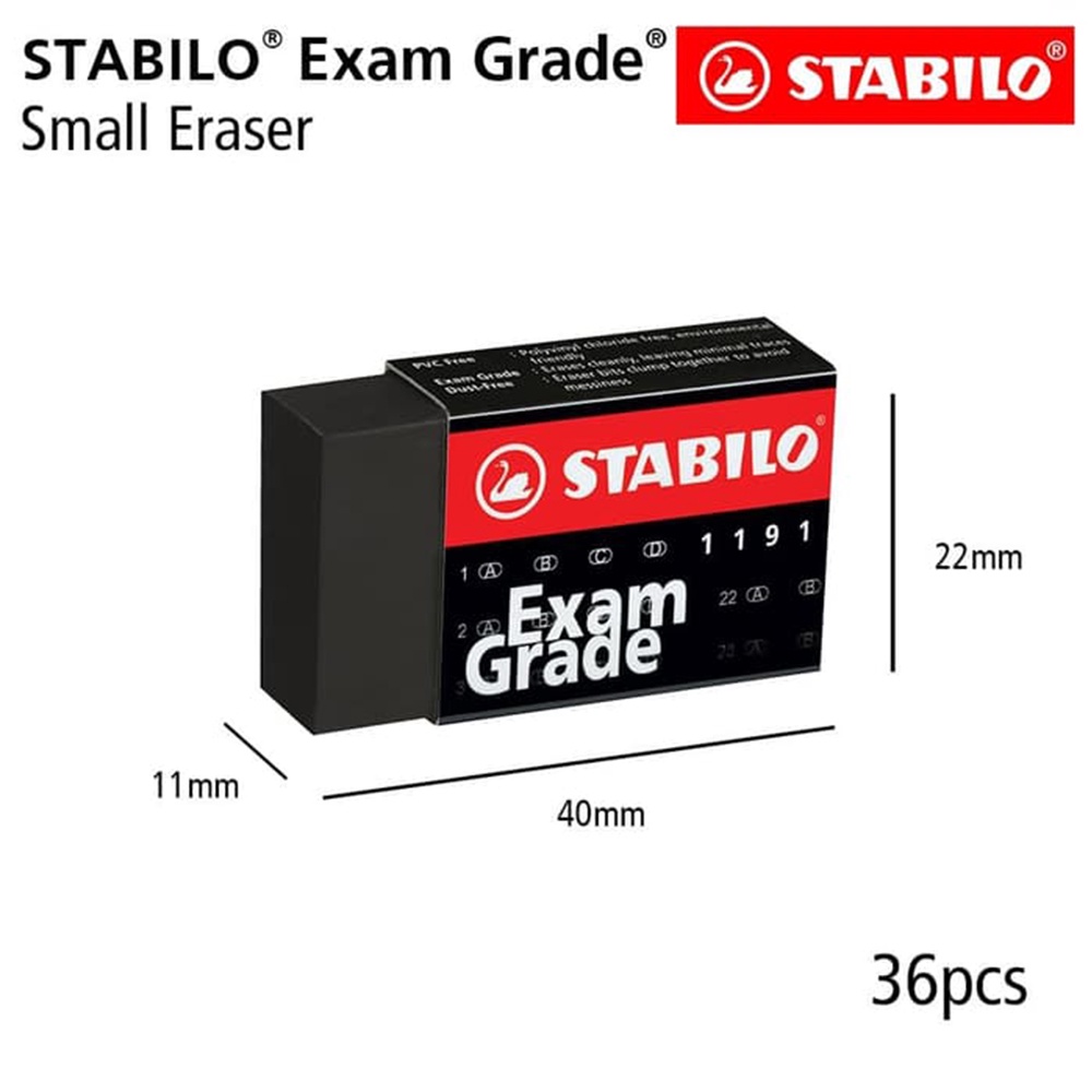 STABILO Exam Grade - Small Eraser 1pcs / Penghapus Pensil Ujian Sekolah UNBK Hitam Kecil-0