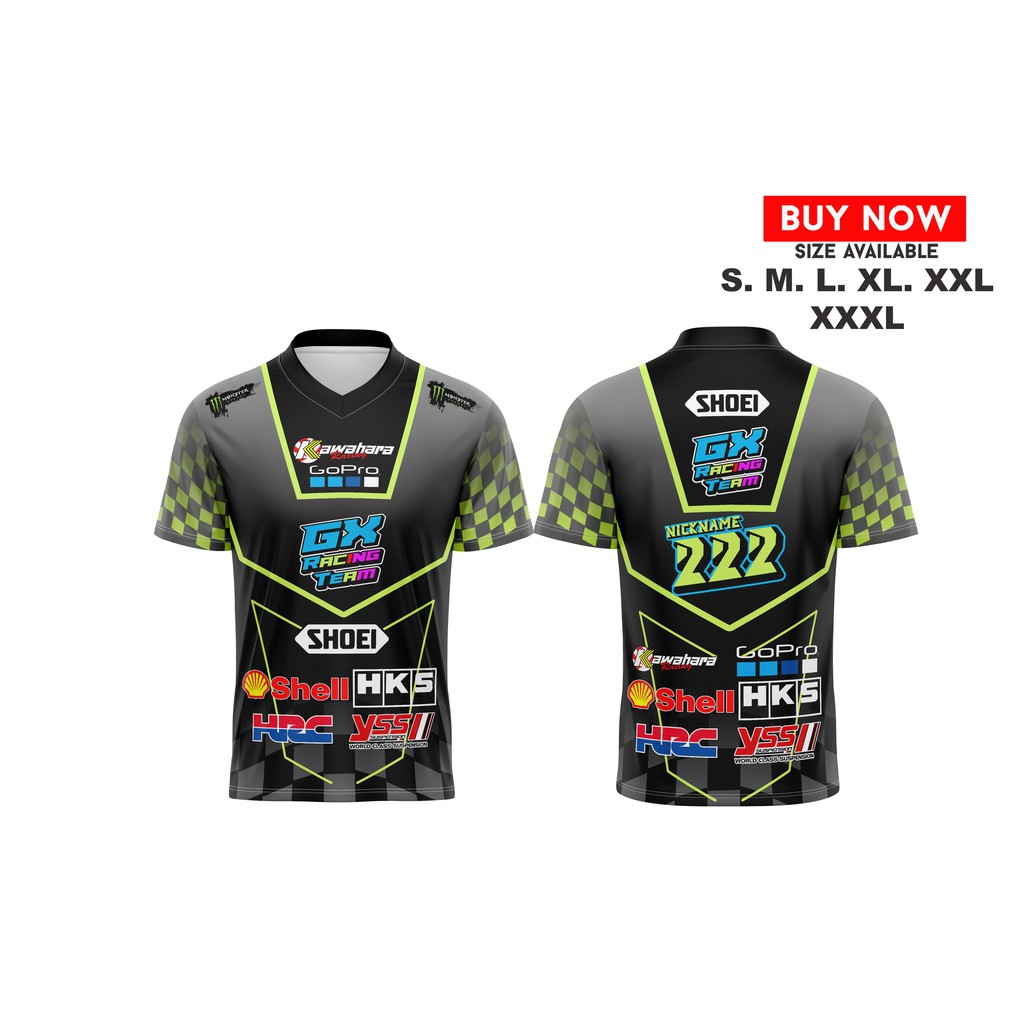 JERSEY RACING GX8 SERIES MOTOR  RACING SEPEDA MOTOR GRATIS NICKNAME