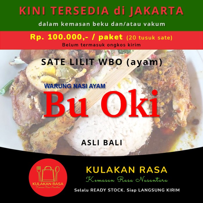 

Nilma_Jek Sate Lilit Warung Bu Oki (Ayam) Asli Dari Bali (20 Tusuk)