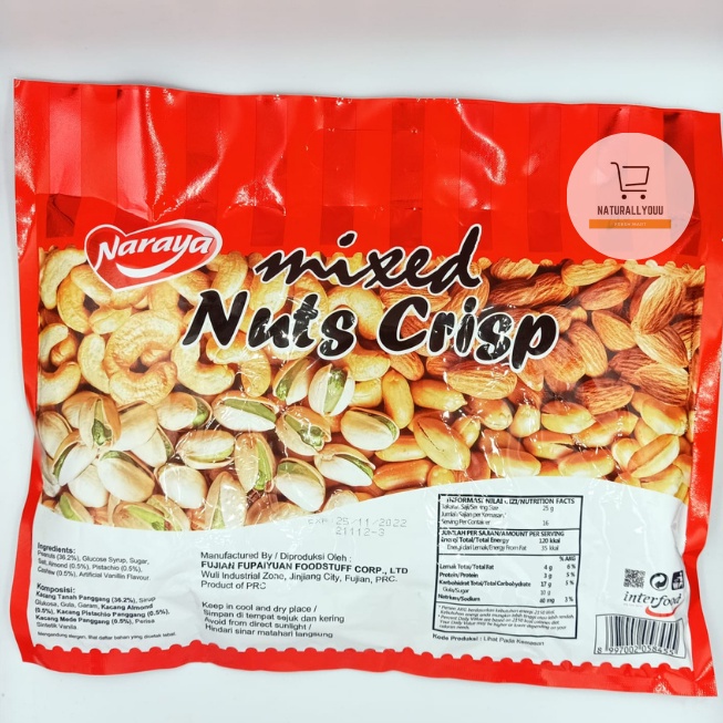 Naraya Mixed Nuts Crisp Cemilan Campur Kacang-kacangan