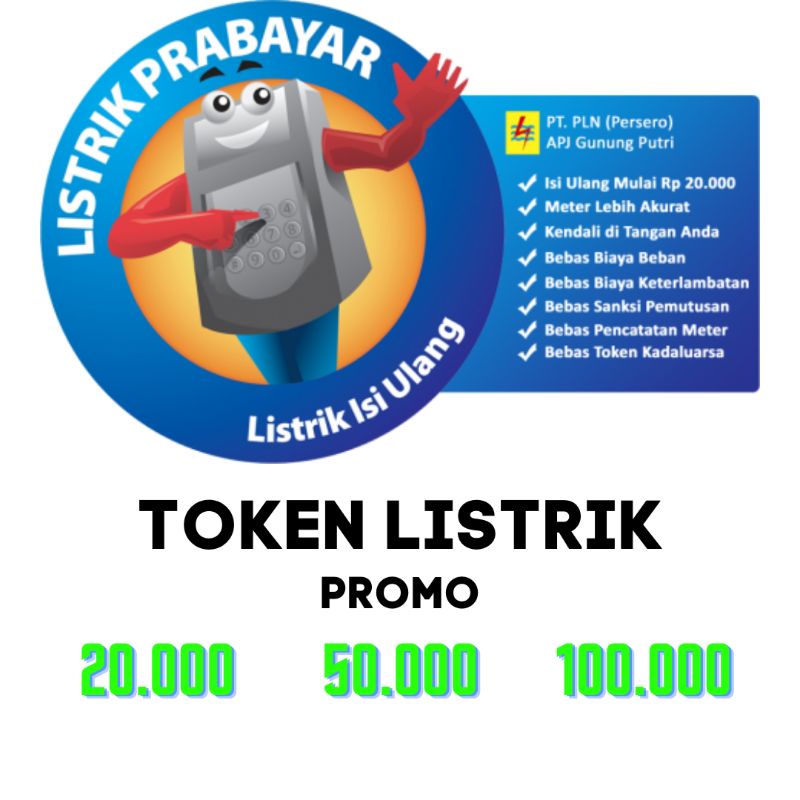 Pulsa Token Listrik 20 50 100 murah promo PLN