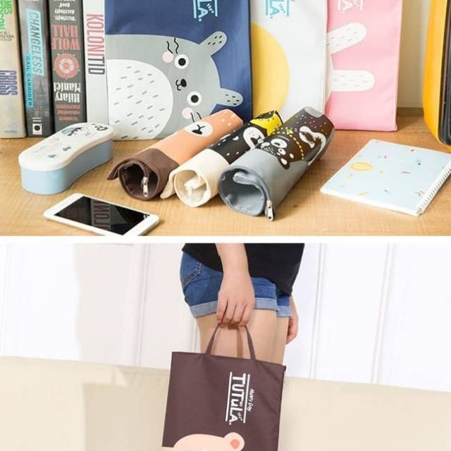 

PF01 Creative Fun Print Portable A4 file Storage pouch bag