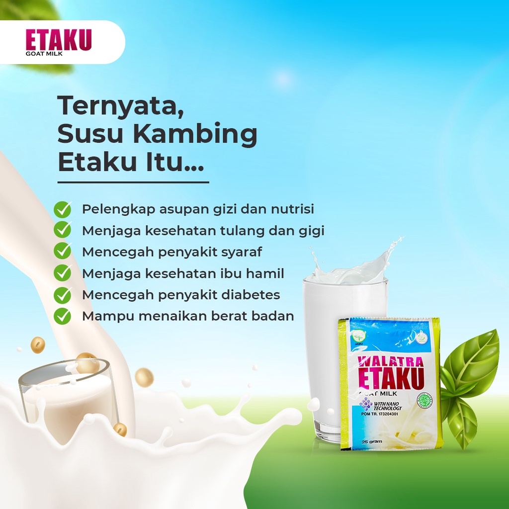 Walatra Etaku Goat Milk - Susu Kambing Bubuk Murni Asli - isi 10 sachet 100% Original