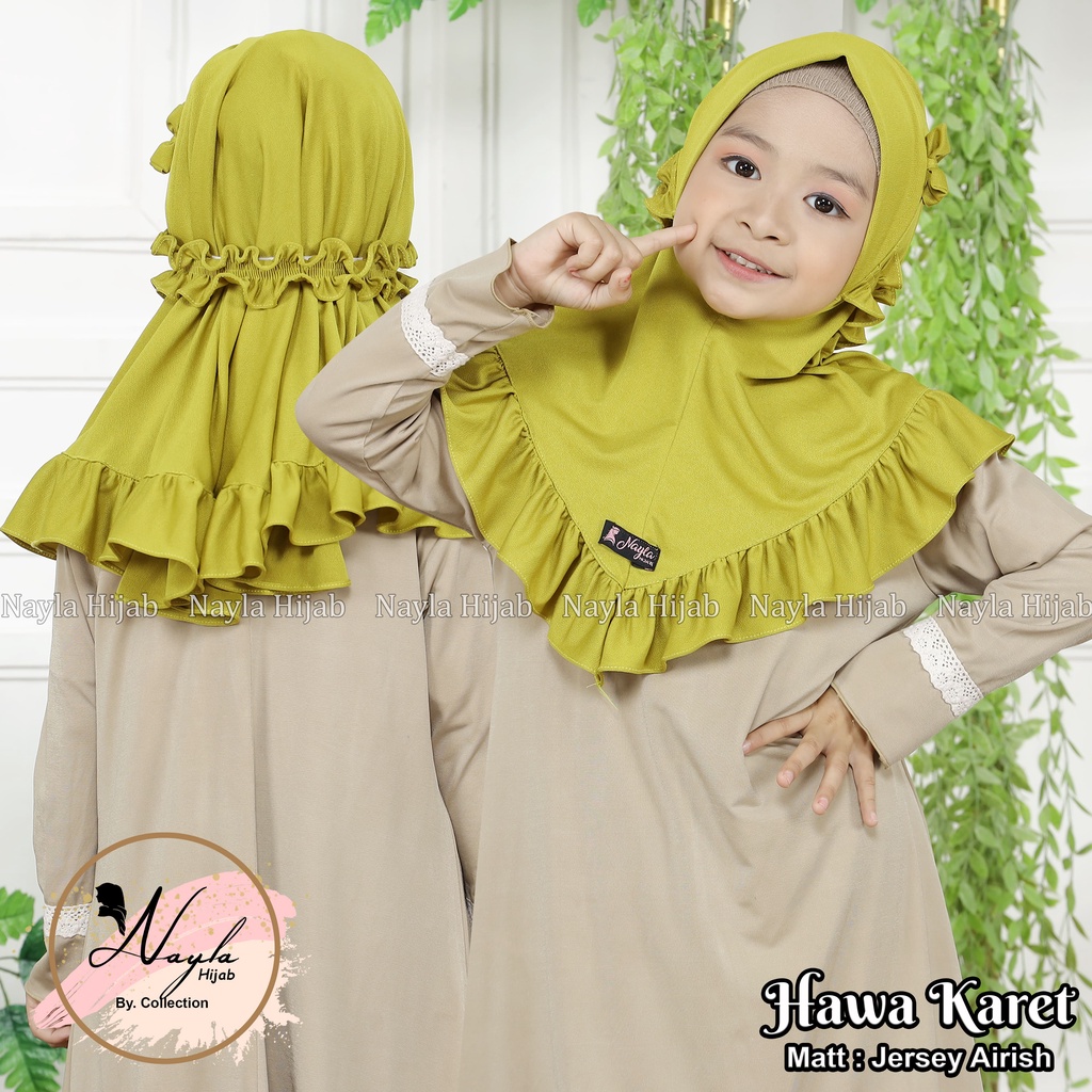 KERUDUNG INSTAN ANAK HAWA KARET 6 Bulan-4 Tahun JERSEY AIRIS HIJAB ANAK INSTAN NAYLA HIJA'B