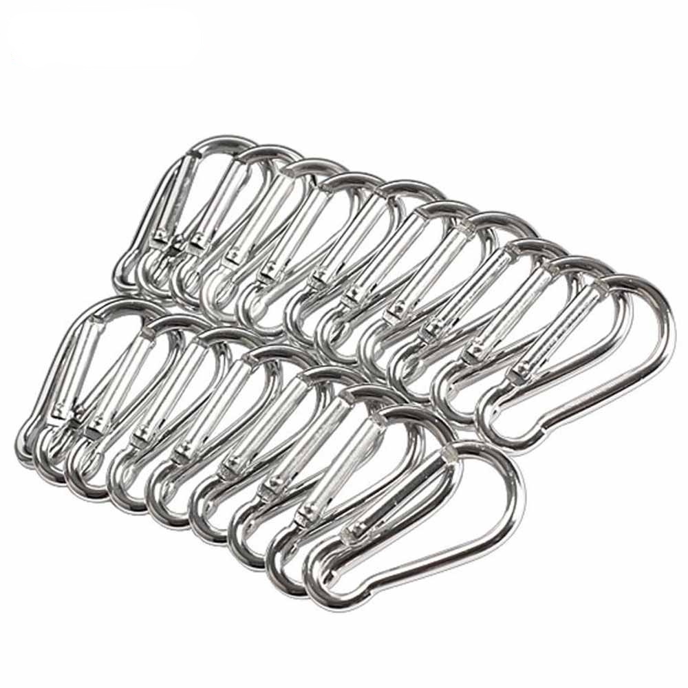 5 / 10pcs Klip Carabiner Mini Bentuk Labu Bahan Alloy Warna Silver Untuk Outdoor / Camping