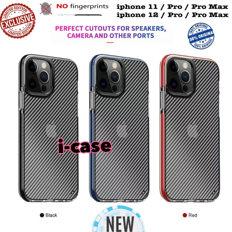 Case iPhone 11 12 / Pro / Pro Max Series Hybrid Carbon Simple CASE