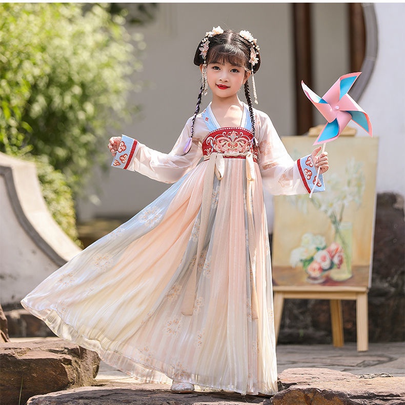 Children's Hanfu girls' winter super fairy fairy gradient Ru skirt Chinese style girls' dress childr