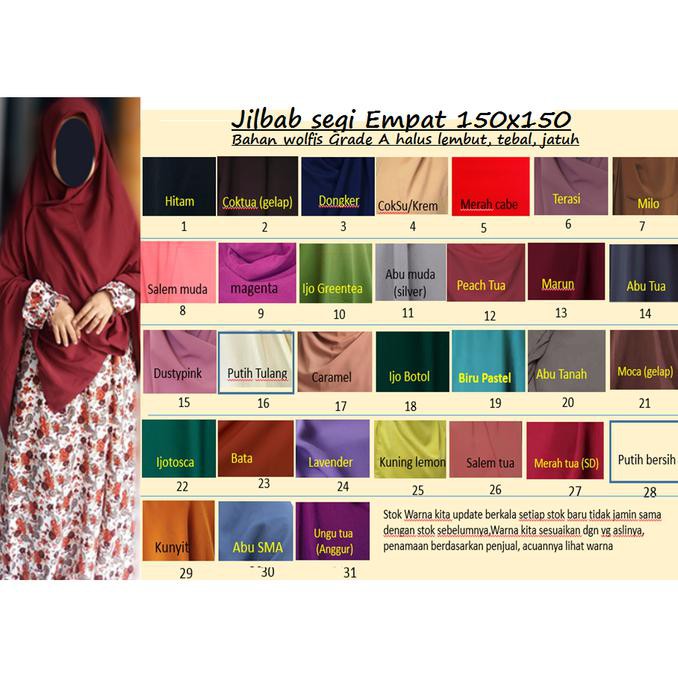 khimar wolfis jumbo/ jilbab segiempat wolfis 150x150/ khimar 150x150 GRATIS ONGKIR