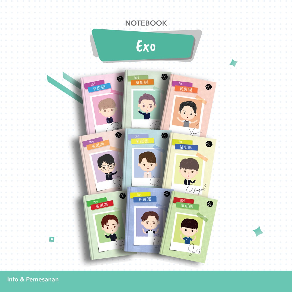 

Notebook Custom Nama | Diary | Merchandise Buku KPop KPopers EXO EXO-L Korea