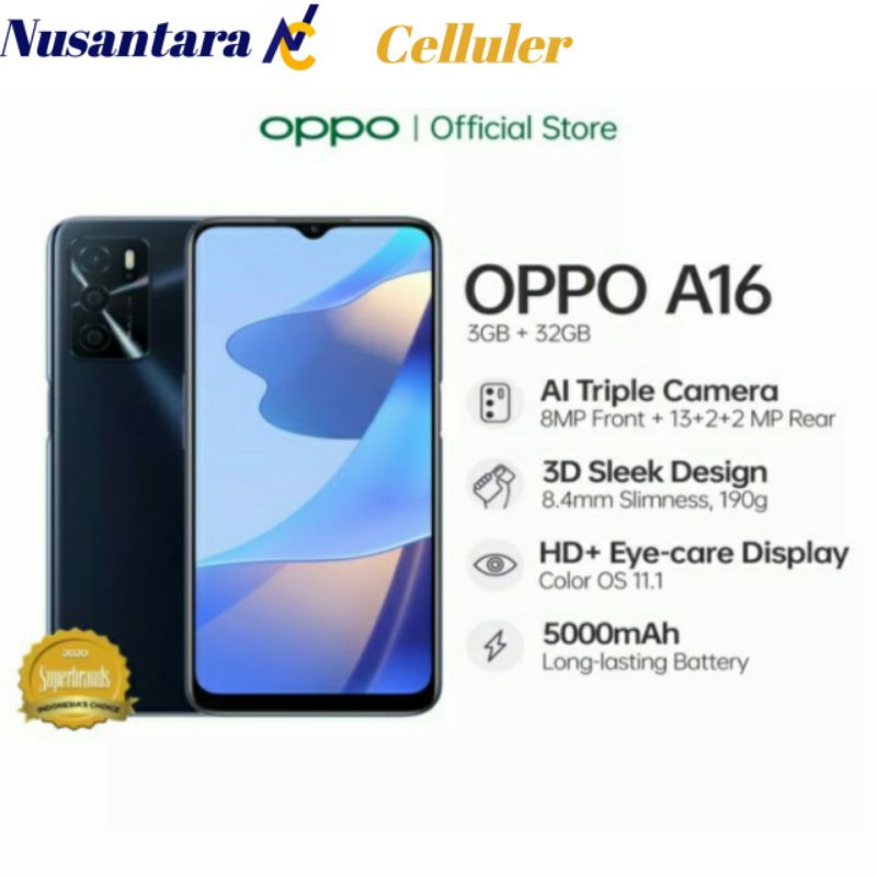 HP OPPO A16 3/32 GB [Oppo A16 Ram 3/32 GB] GARANSI RESMI