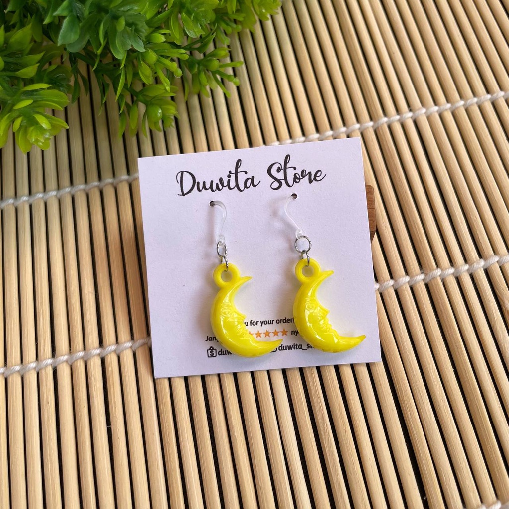 HANDMADE ANTING ANAK/DEWASA KAITAN PLASTIK MOTIF SABIT(ANTIKARAT)