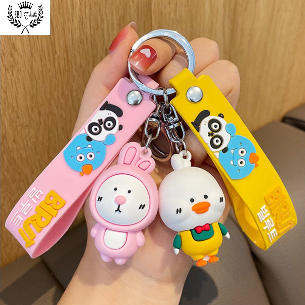 Gantungan kunci Korea Fashion aksesoris Tas keychain Chubby Birut Panda Kelinci Shiba inu