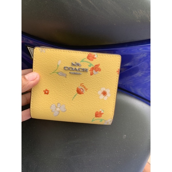 Coach C8703 snap wallet yellow multi