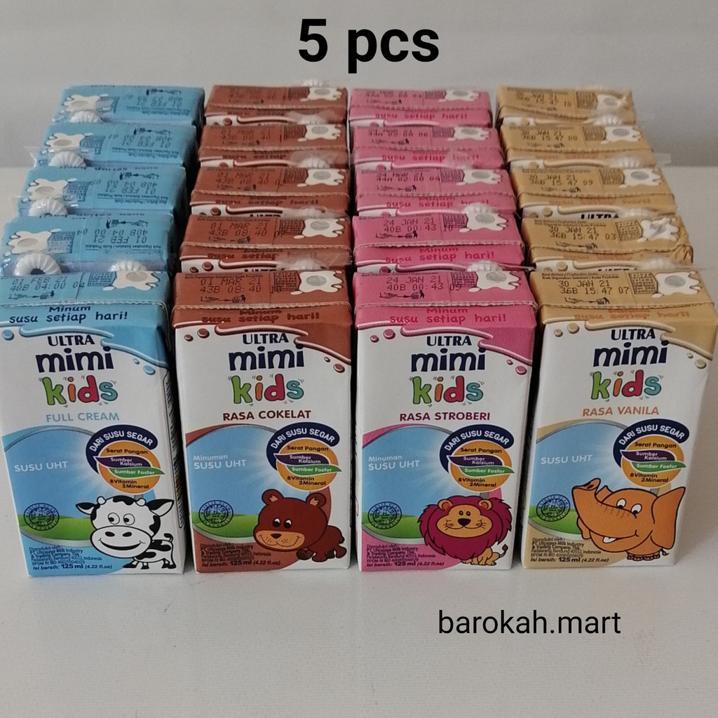 

Ultra Mimi susu UHT 125 ml 5 pcs : vanilla, coklat, stroberi, full cream