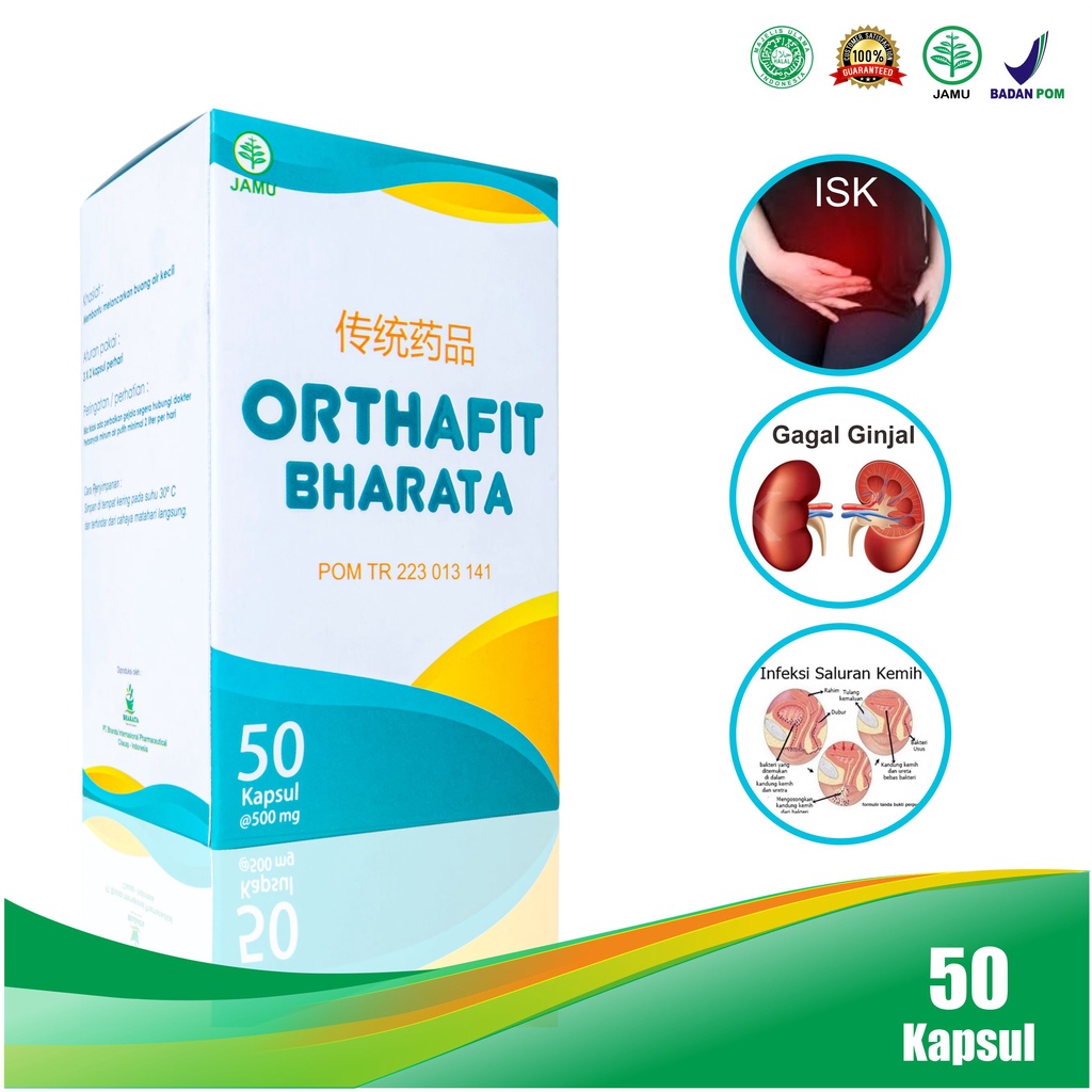 ( Promo ) Orthafit Bharata - Obat ISK Infeksi Saluran Kemih Kencing Pria Wanita - Gagal Ginjal - Ort
