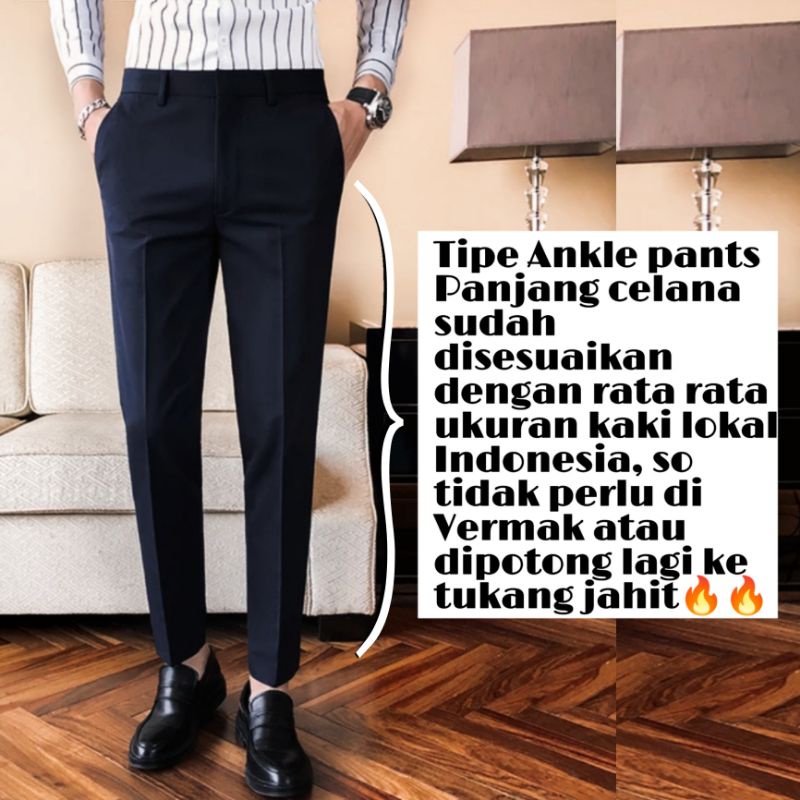 Celana ankle pants Celana bahan formal celana kerja