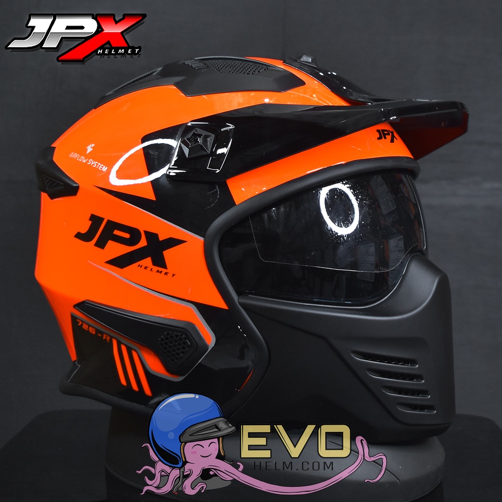 HELM JPX MOTOCEOSS_JPX MX 726R - FLUO RED GLOSS (ONGKIR 2 KG)