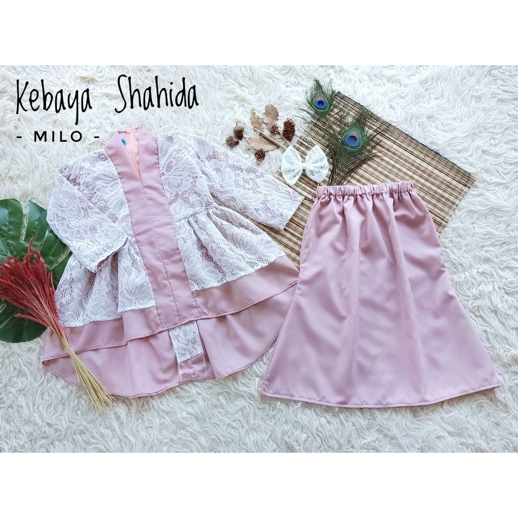 Kebaya Shahida/Setelan Kebaya Model Terbaru/Kebaya Modern/Dress Simple Warna Milo