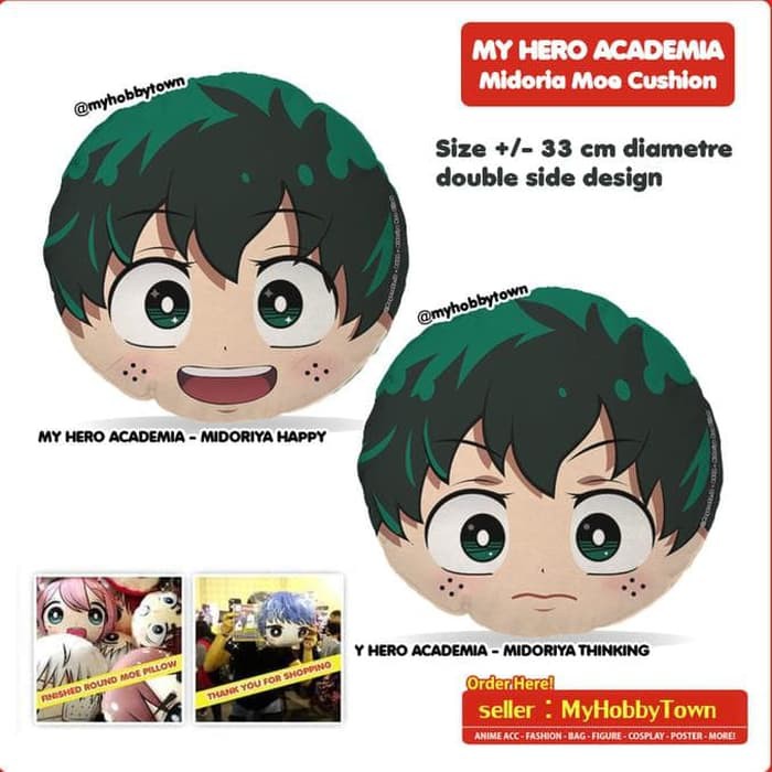 Bantal Bulat Anime My Hero Academia Boku No Hero Academia : Midoriya Izuku Plush Doll Round Plushie