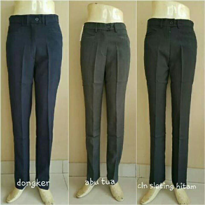 celana kerja wanita celana bahan syakira kancing resleting